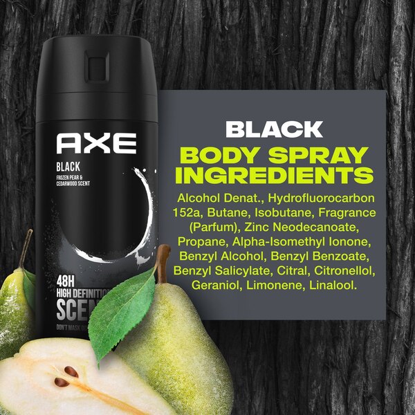 AXE 48-Hour Deodorant Body Spray, Black, 4 OZ
