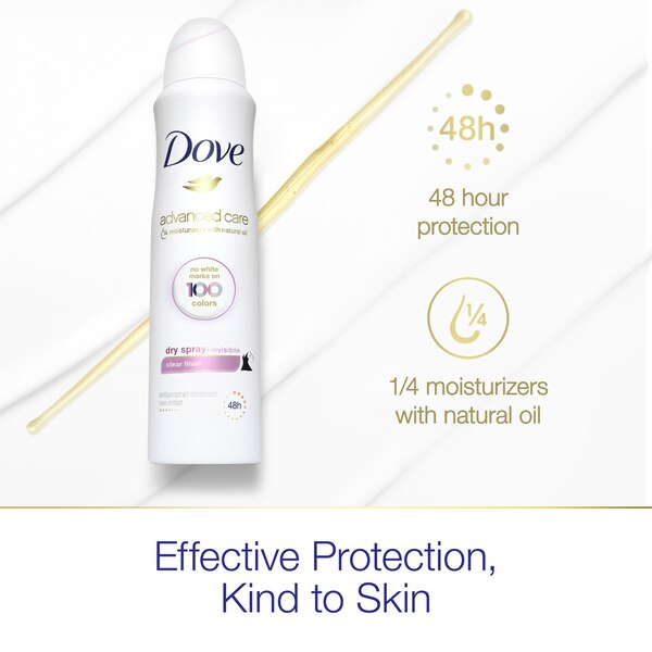 Dove Advanced Care 48-Hour Antiperspirant & Deodorant Dry Spray, Clear Finish, 3.8 OZ