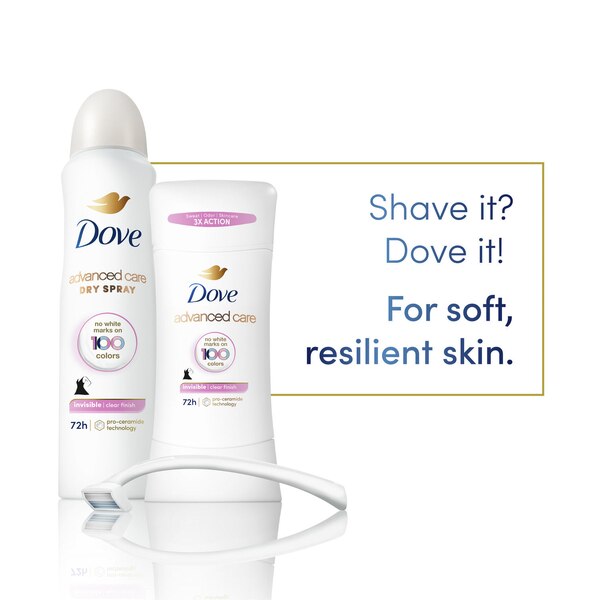 Dove Advanced Care 48-Hour Antiperspirant & Deodorant Stick, Clear Finish, 2.6 OZ
