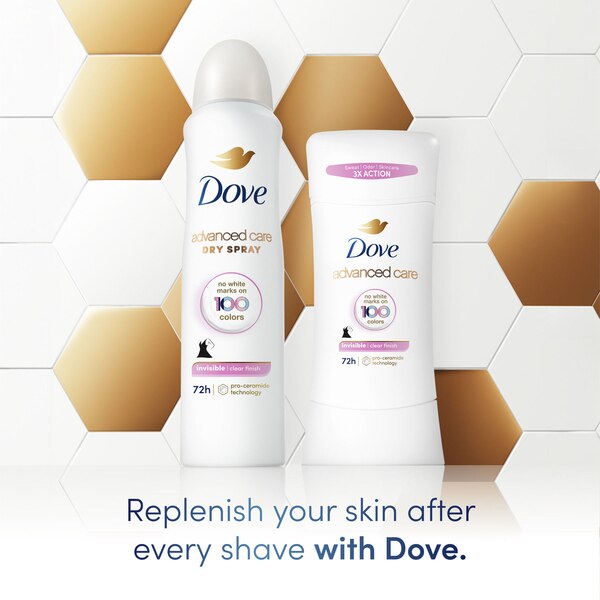 Dove Advanced Care 48-Hour Antiperspirant & Deodorant Stick, Clear Finish, 2.6 OZ