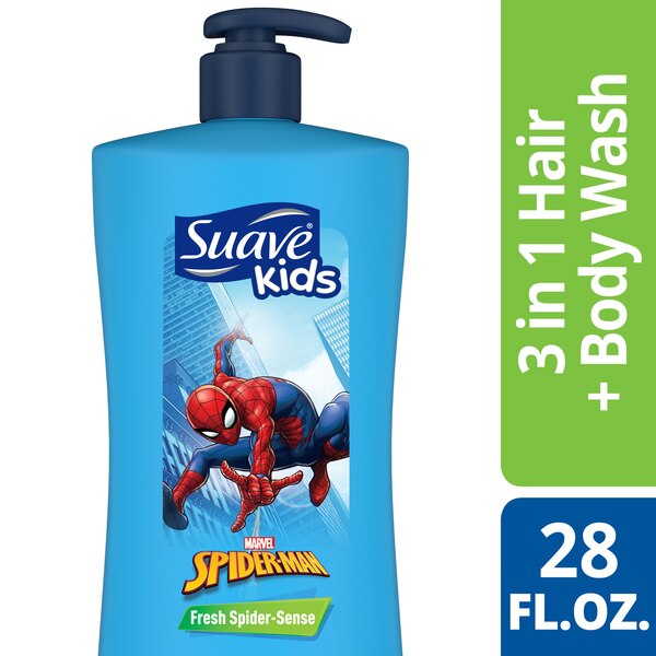 Suave Kids 3-in-1 Shampoo, Conditioner & Body Wash, Fresh Spider-Sense, 28 OZ