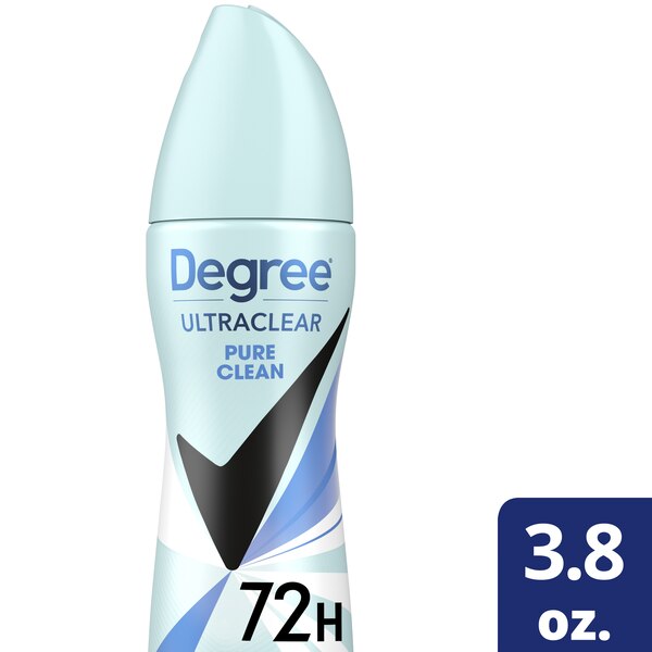 Degree Ultraclear 72-Hour Black + White Antiperspirant & Deodorant Dry Spray, Pure Clean, 3.8 OZ