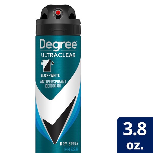 Degree Ultraclear 72-Hour Black + White Antiperspirant & Deodorant Dry Spray, Fresh