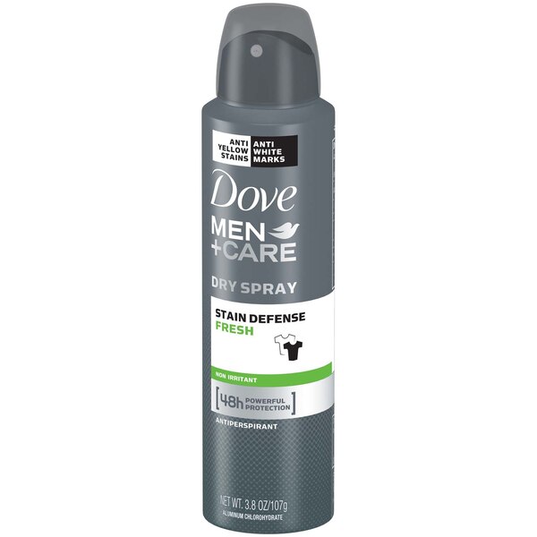 Dove Men+Care Stain Defense Fresh Antiperspirant Dry Spray, 3.8 OZ