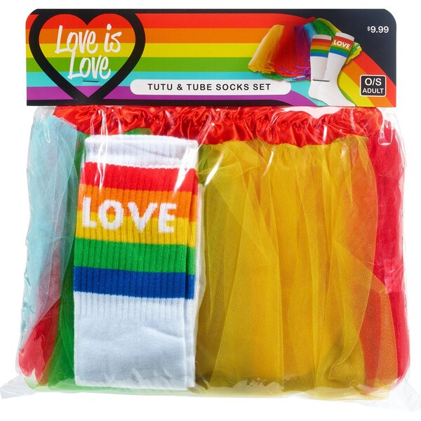 ABG Love is Love Adult Tutu & Tube Socks Set, One Size