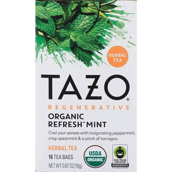 Tazo Herbal Caffeine-Free Refresh Mint Tea Bags For a Refreshing Beverage, 20 ct