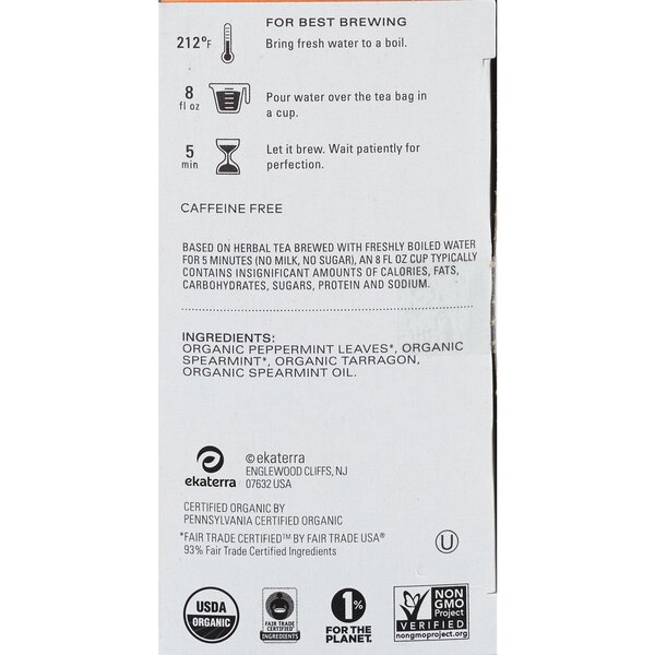 Tazo Herbal Caffeine-Free Refresh Mint Tea Bags For a Refreshing Beverage, 20 ct