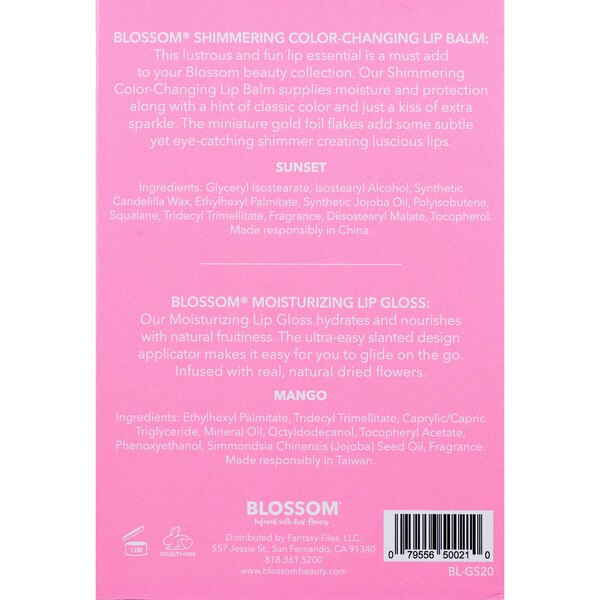 Blossom Moisturizing Lip Gloss & Color Changing Lip Balm Set