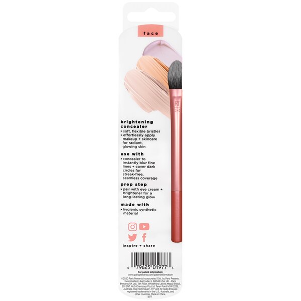 Real Techniques - Brocha de maquillaje para corrector iluminador, 1 u.