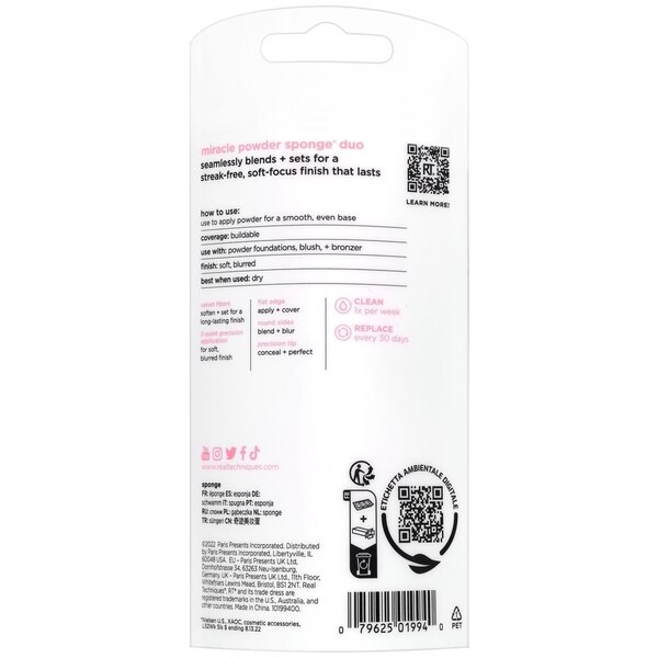 Real Techniques Miracle Powder Sponges, 2CT