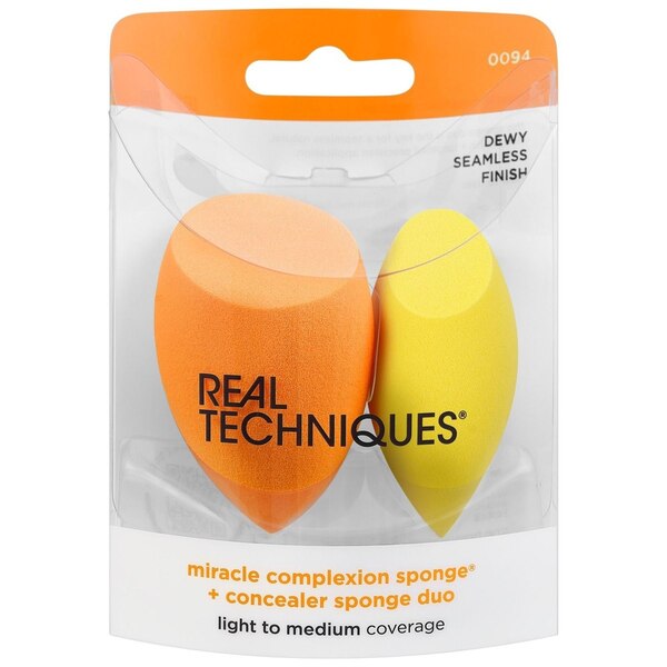 Real Techniques Miracle - Dúo de esponja para maquillaje y esponja para corrector, 2 u.