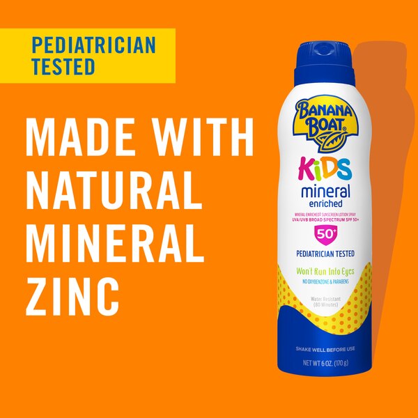 Banana Boat Kids Mineral Enriched SPF 50 Sunscreen Spray, 6 OZ