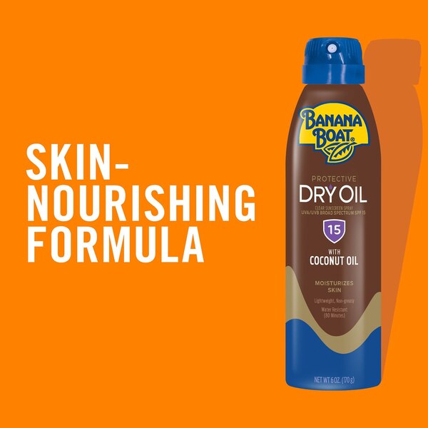 Banana Boat Dry Oil Sunscreen Spray, SPF 15, 6 OZ