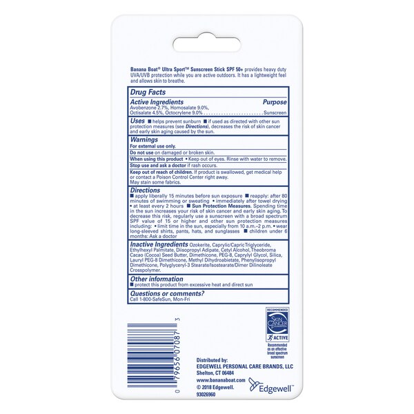 Banana Boat Ultra Sport Sunscreen Stick SPF 50, 1.5 OZ