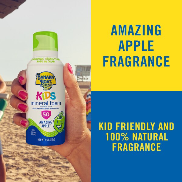 Banana Boat Kids Mineral Foam Sunscreen SPF 50, 4 OZ