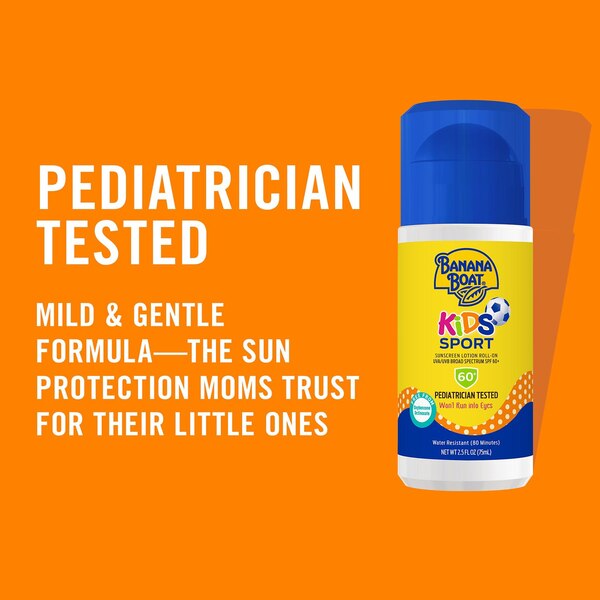Banana Boat Kids Sunscreen Roll-On Lotion SPF 60+, 2.5 OZ