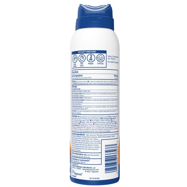 Banana Boat Sport 100% Mineral Sunscreen Spray SPF 50, 5 OZ