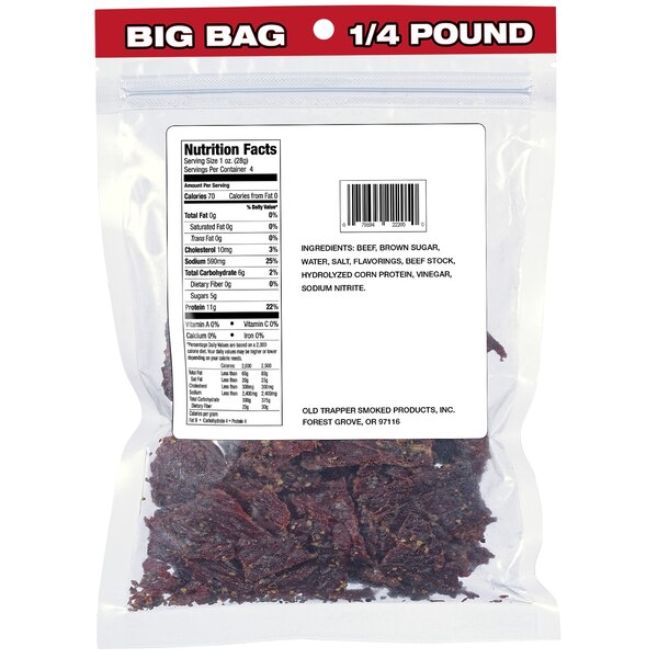 Old Trapper Peppered Beef Jerky, 4 oz