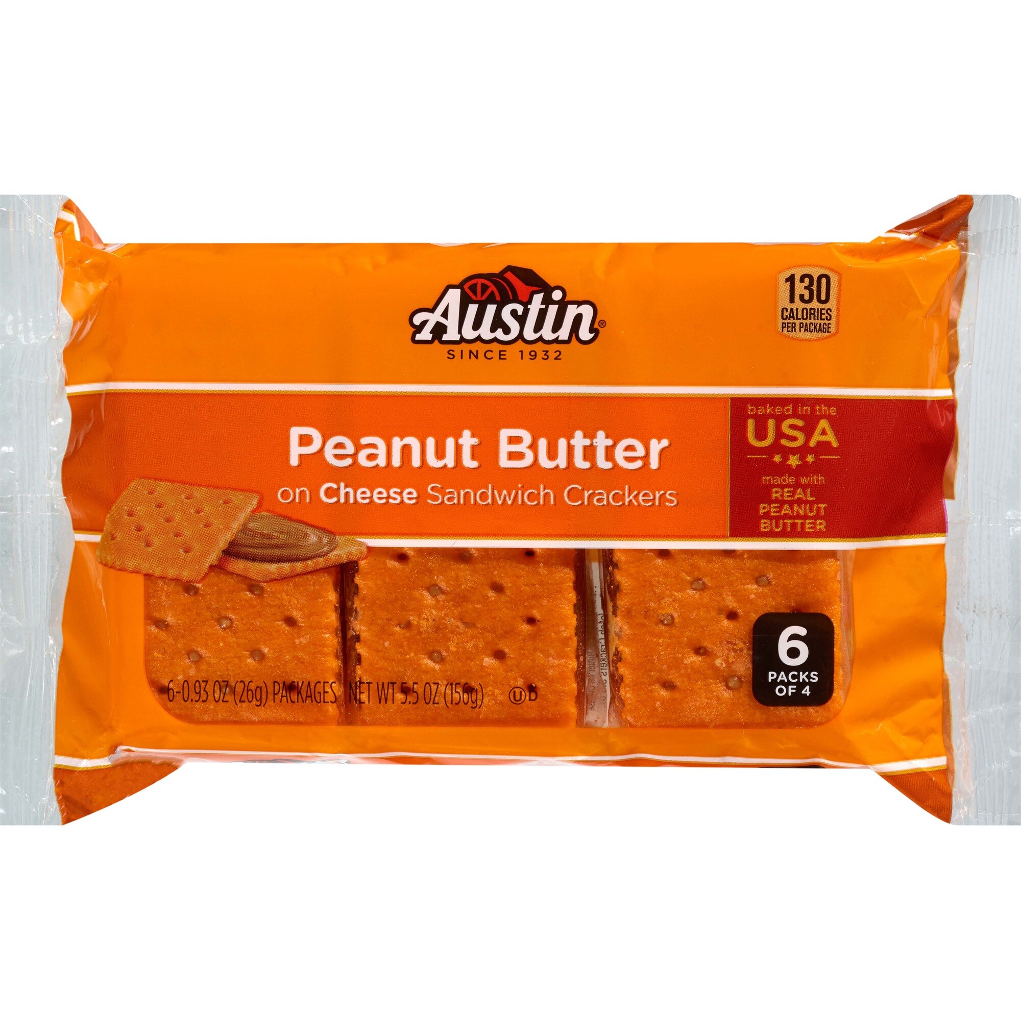 Austin Peanut Butter Sandwich Crackers, 6 PK