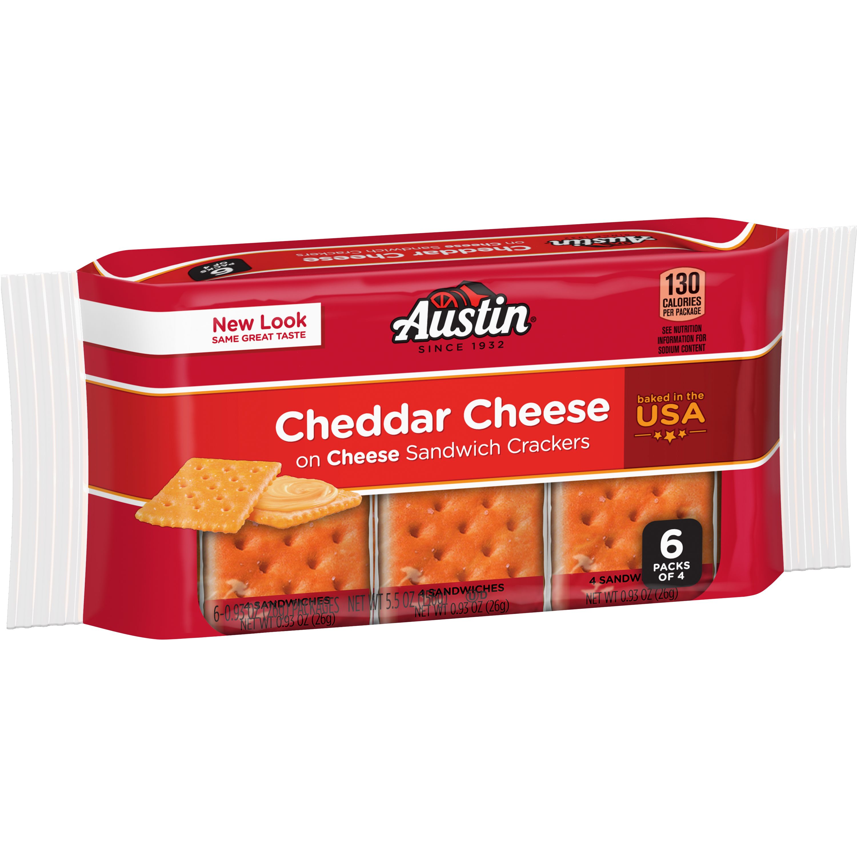 Austin Cheddar Cheese Sandwich Crackers, 6 PK