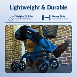 KneeRover Evolution Steerable Seated Scooter Mobility Knee Walker in Blue, thumbnail image