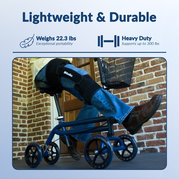 KneeRover Evolution Steerable Seated Scooter Mobility Knee Walker in Blue