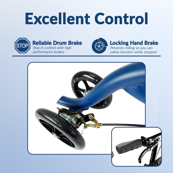 KneeRover Evolution Steerable Seated Scooter Mobility Knee Walker in Blue