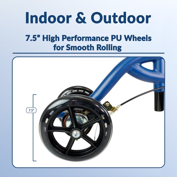 KneeRover Evolution Steerable Seated Scooter Mobility Knee Walker in Blue