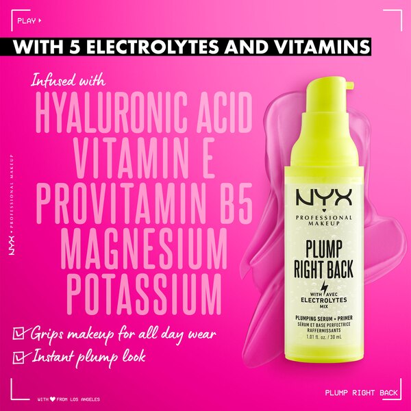 NYX Professional Makeup Plump Right Back Plumping Primer and Serum with Electrolytes