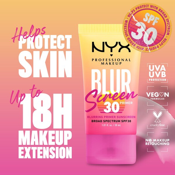 NYX Professional Makeup Blurscreen SPF 30 Primer, 1.01 fl oz