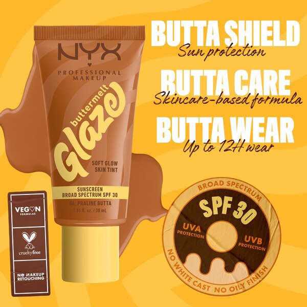 NYX Professional Makeup Buttermelt Glaze Skin Tint, SPF 30