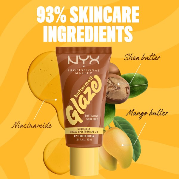 NYX Professional Makeup Buttermelt Glaze Skin Tint, SPF 30