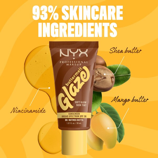 NYX Professional Makeup Buttermelt Glaze Skin Tint, SPF 30
