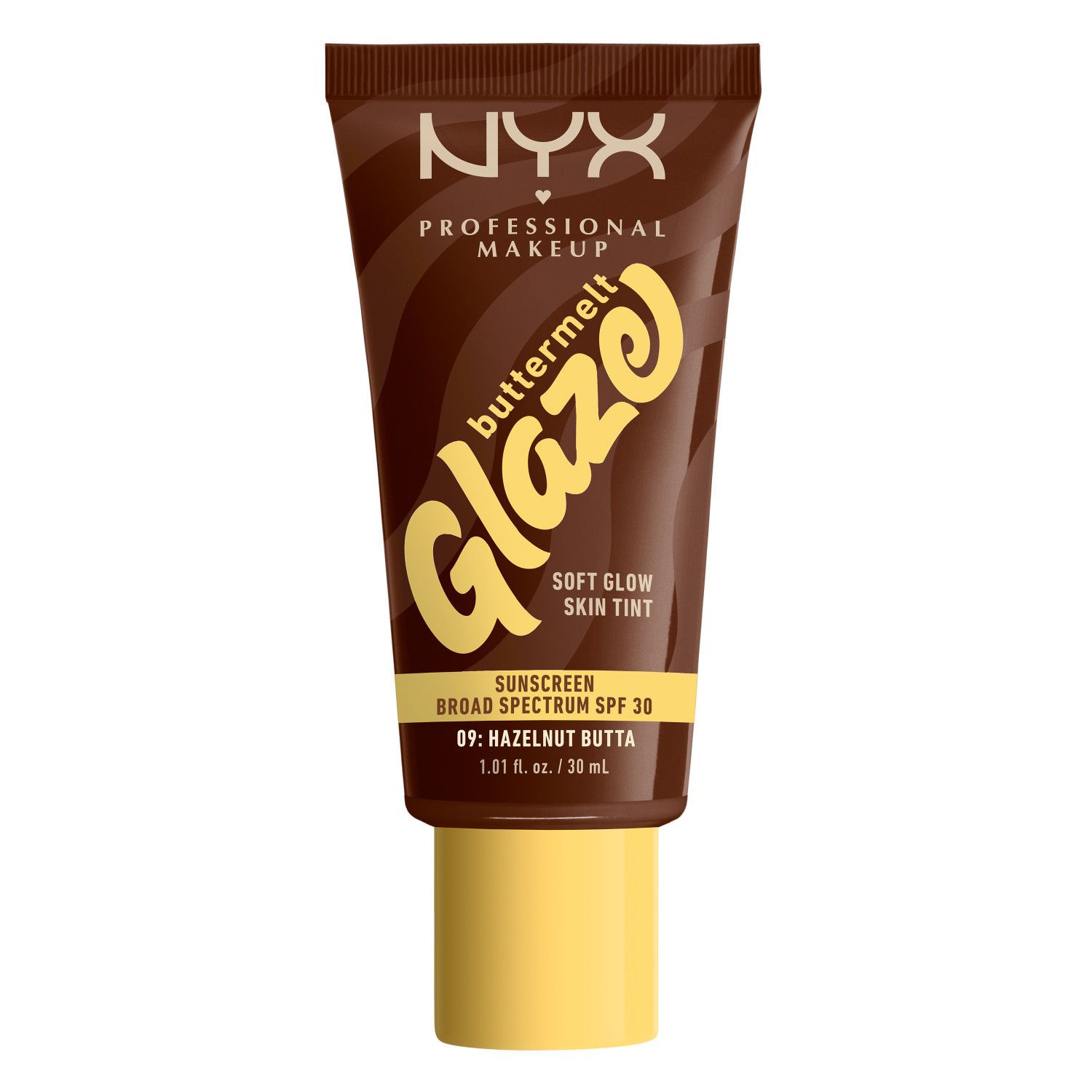 NYX Professional Makeup Buttermelt Glaze Skin Tint, SPF 30, Hazelnut Butta