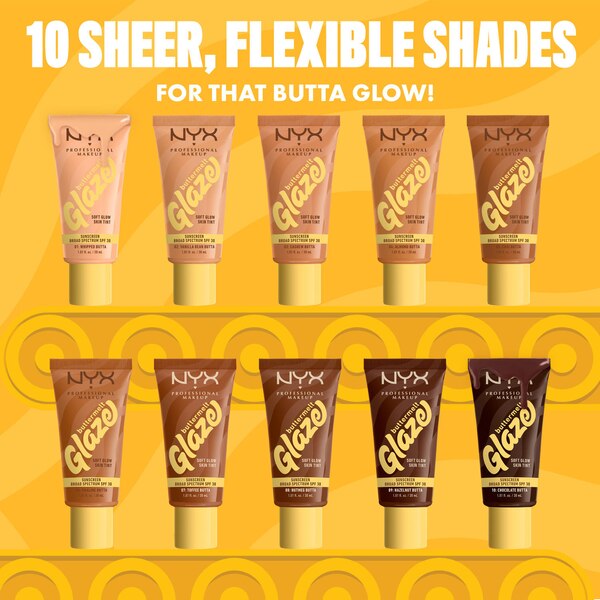 NYX Professional Makeup Buttermelt Glaze Skin Tint, SPF 30