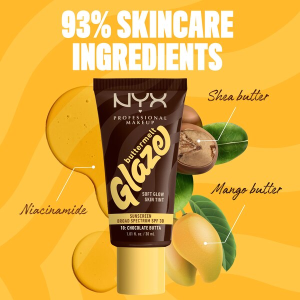 NYX Professional Makeup Buttermelt Glaze Skin Tint, SPF 30