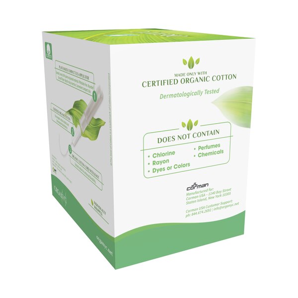Organyc Organic Cotton Organic-Based Compact Applicator Tampons for Sensitive Skin, Super, 16 CT