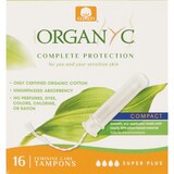 Organyc Organic Cotton Organic-Based Compact Applicator Tampons for Sensitive Skin, Super Plus, 16 CT, thumbnail image