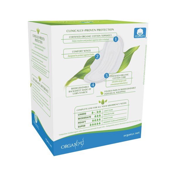 Organyc Organic Cotton Pads for Sensitive Skin, Moderate, 10 CT