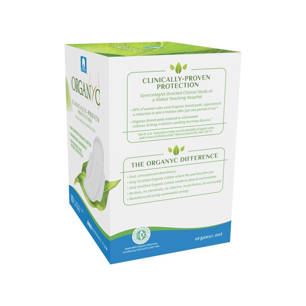 Organyc Organic Cotton Pads for Sensitive Skin, Moderate, 10 CT