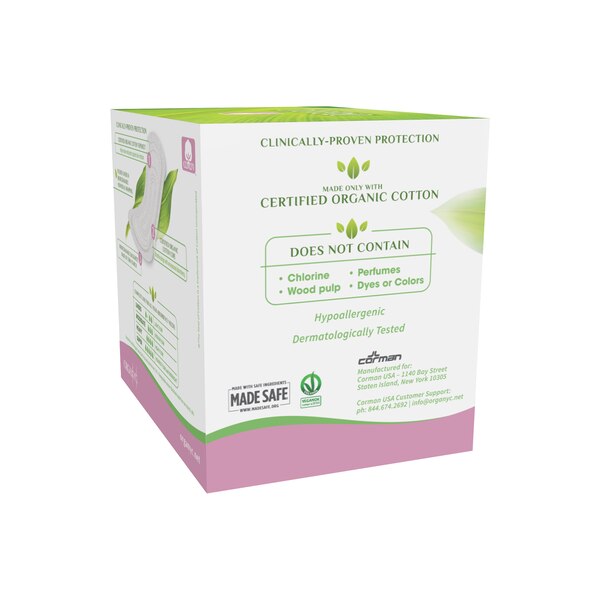 Organyc - Protectores diarios de algodón orgánico para piel sensible, ligeros, doblados, 24 u.