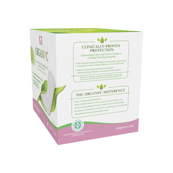 Organyc - Protectores diarios de algodón orgánico para piel sensible, ligeros, doblados, 24 u.