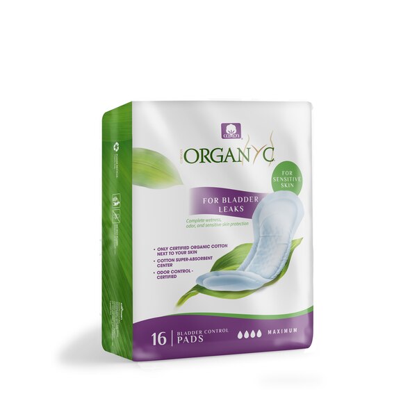 Organyc 100% Organic Cotton Pads for Bladder Leaks Maximum Absorbancy