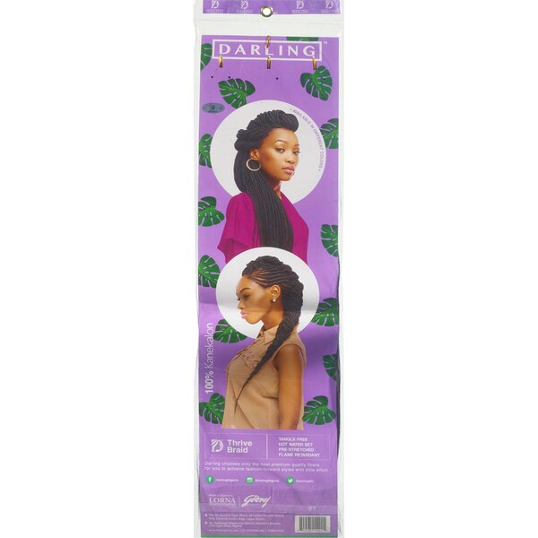 Darling Pre-Stretched Thrive Braid Hair, 1 Jet Black, 52 IN, 3 CT