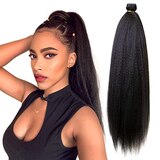 Darling Kinky Straight Wrap Around Ponytail, 1 Jet Black, 26 IN, thumbnail image