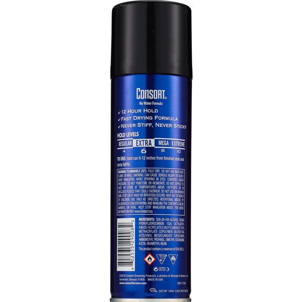 Consort For Men Extra Hold Hair Spray, Unscented, 8.3 OZ