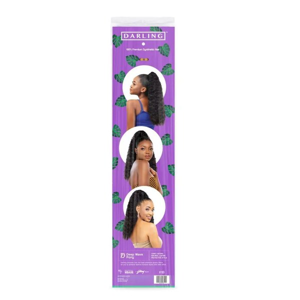 Darling Deep Wave Wrap Around Ponytail, 1B Black, 20 IN