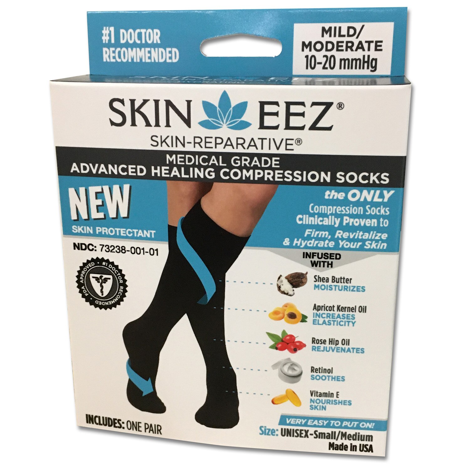 Skineez Medical Grade Compression 10-20 mmHg Black Sock - CVS Pharmacy