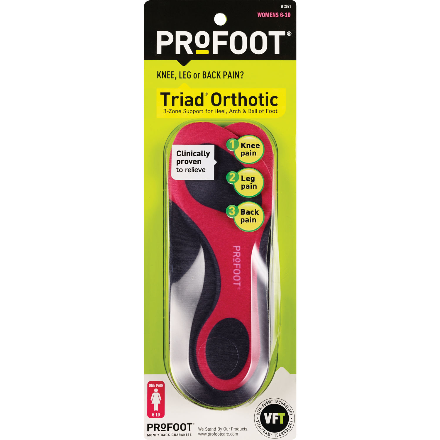Profoot Triad - Plantillas ortopédicas para mujeres, tamaño único