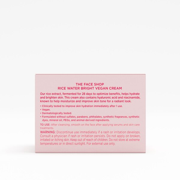 The Face Shop Rice Water Bright Cream, Vegan, 1.69 OZ